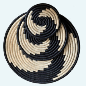 Panier mural rond burundais, panier mural d'art burudais, ensemble de paniers muraux africains, assiettes murales décoratives – Image 3