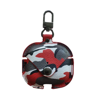 Étui pour ecouteur sans fil bluetooth en cuir rouge de luxe – Image 1